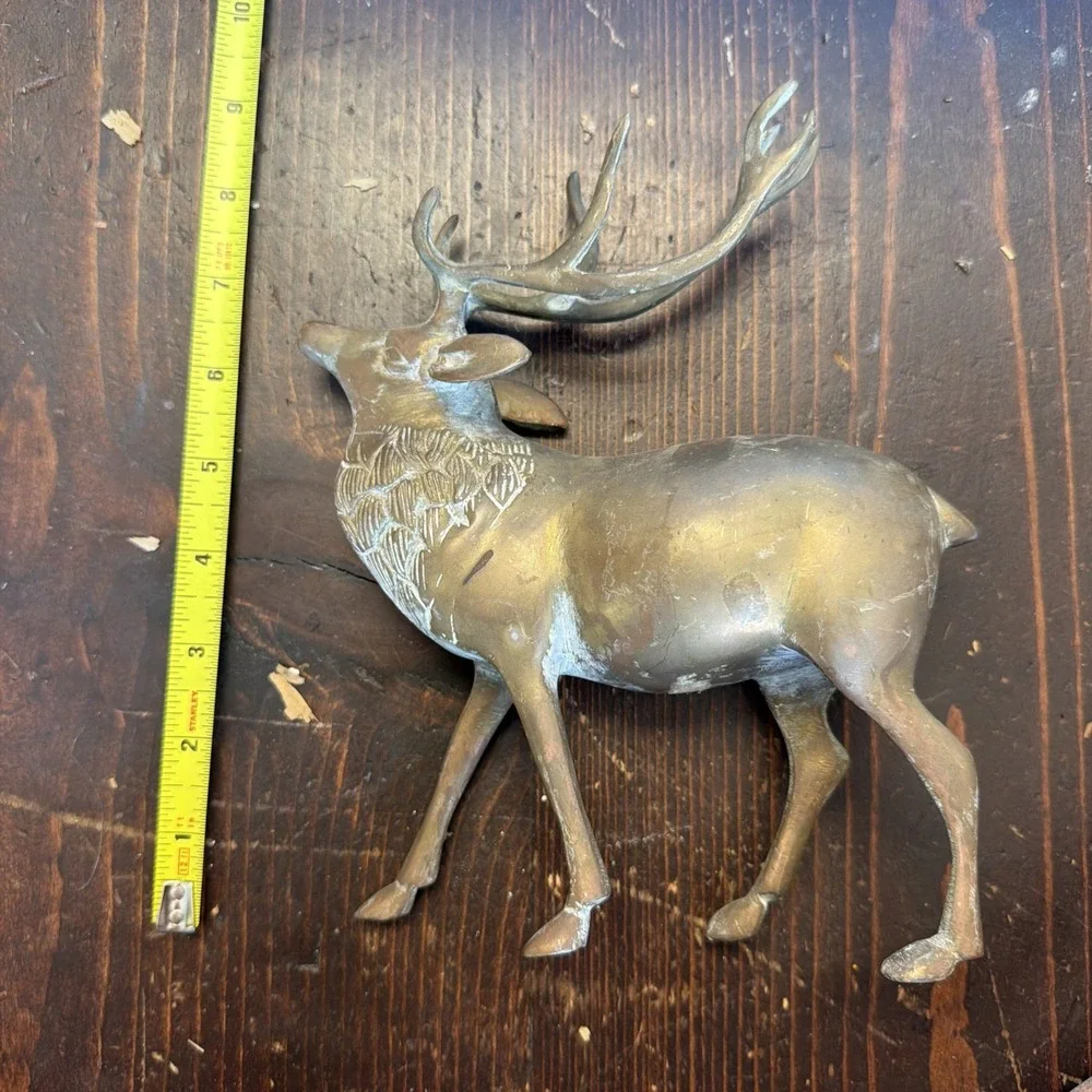 Brass Elk Statue